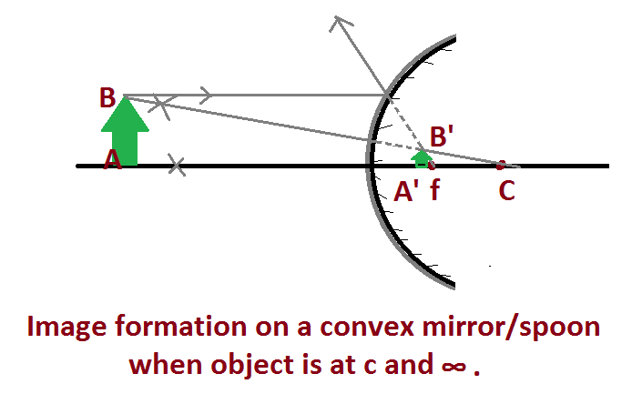 image formation on convex side of spoon